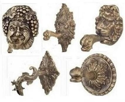 Wall hanging lion and masks water spitters, spouts and scuppers