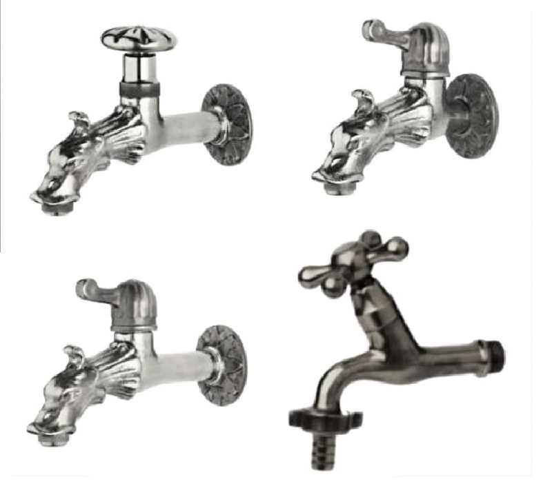 decorative garden tap in chrome finish