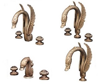 Swan designed bathroom mixers for hot and water